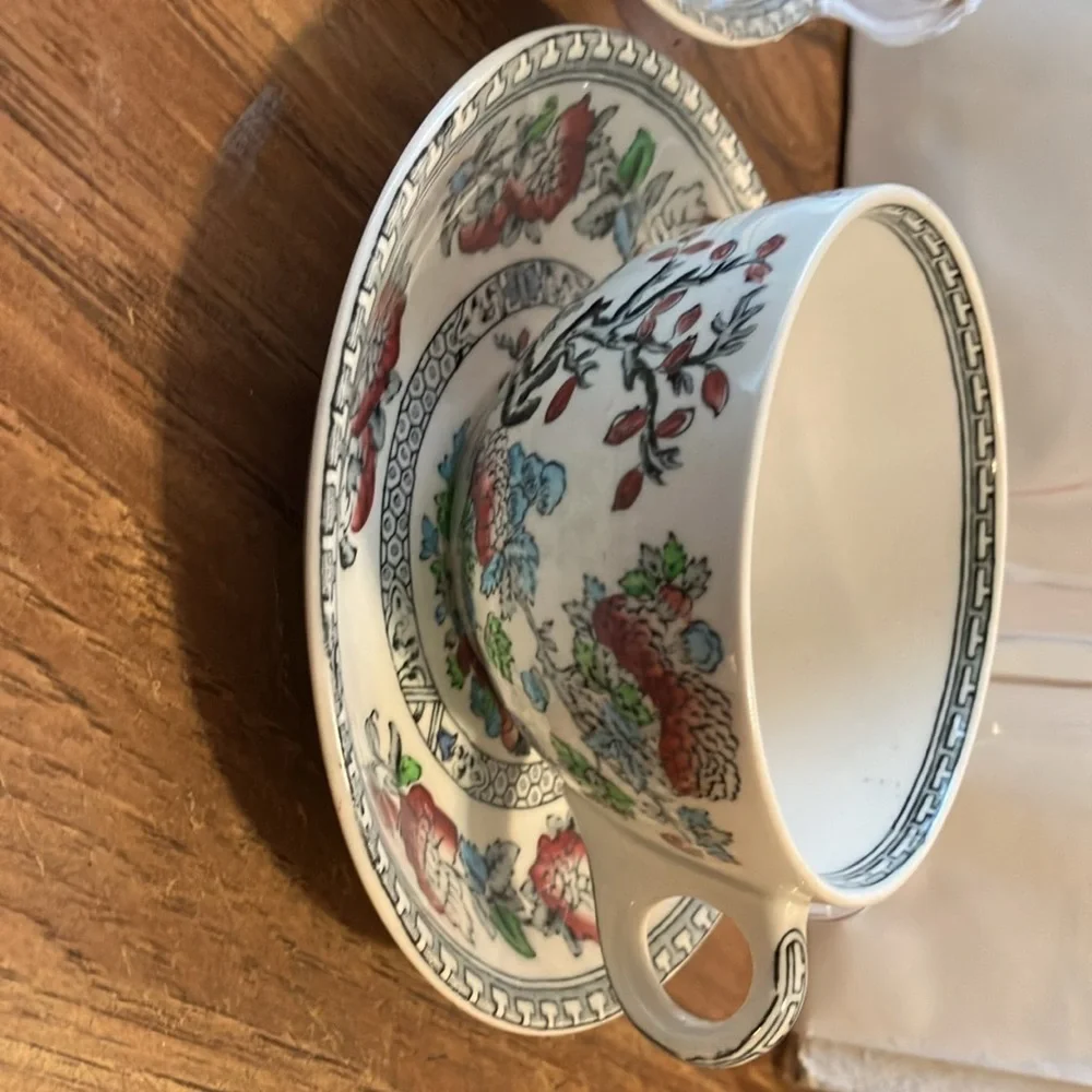 Vintage “Indian tree Woods of Burslem , England  set of 2 lovely cup n saucers - Picture 8 of 9